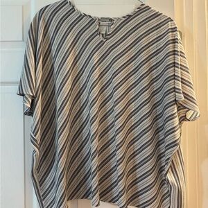 Ariella Diagonal Striped Blouse - Black and White